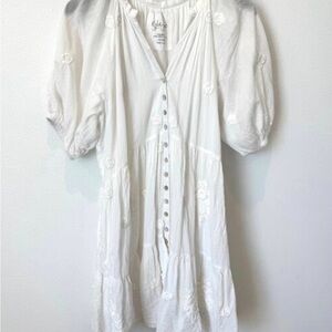 White Button-Down Mini Dress